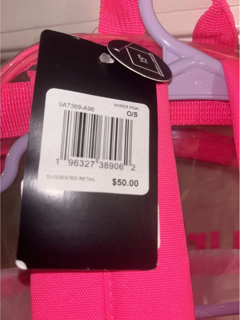 Hurley Clear Pink Backpack 15” Stadium Approved School Travel Bag NWT